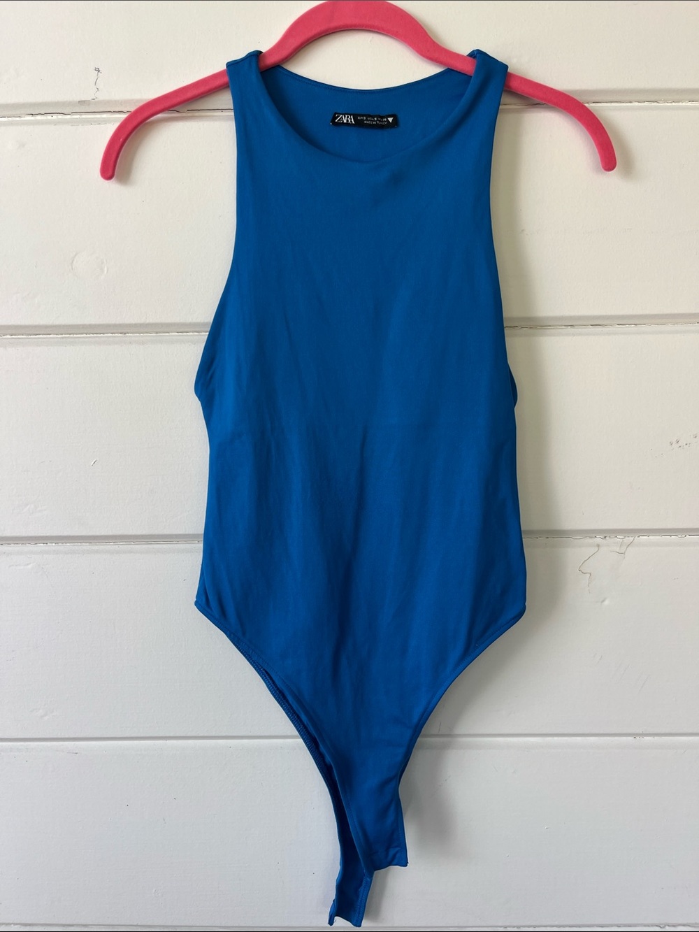 ZARA Bright Blue Sleeveless One-Piece Bodysuit